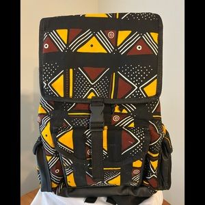 African fabric inspired medium size backpack